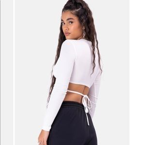 ADIKA White Wrap Crop Top